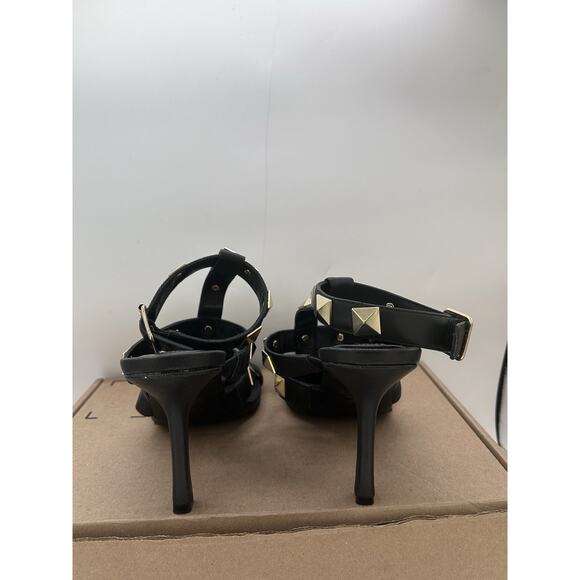 Steve Madden Studded Stiletto Sandal Black Multi Strap Back - Picture 4 of 5